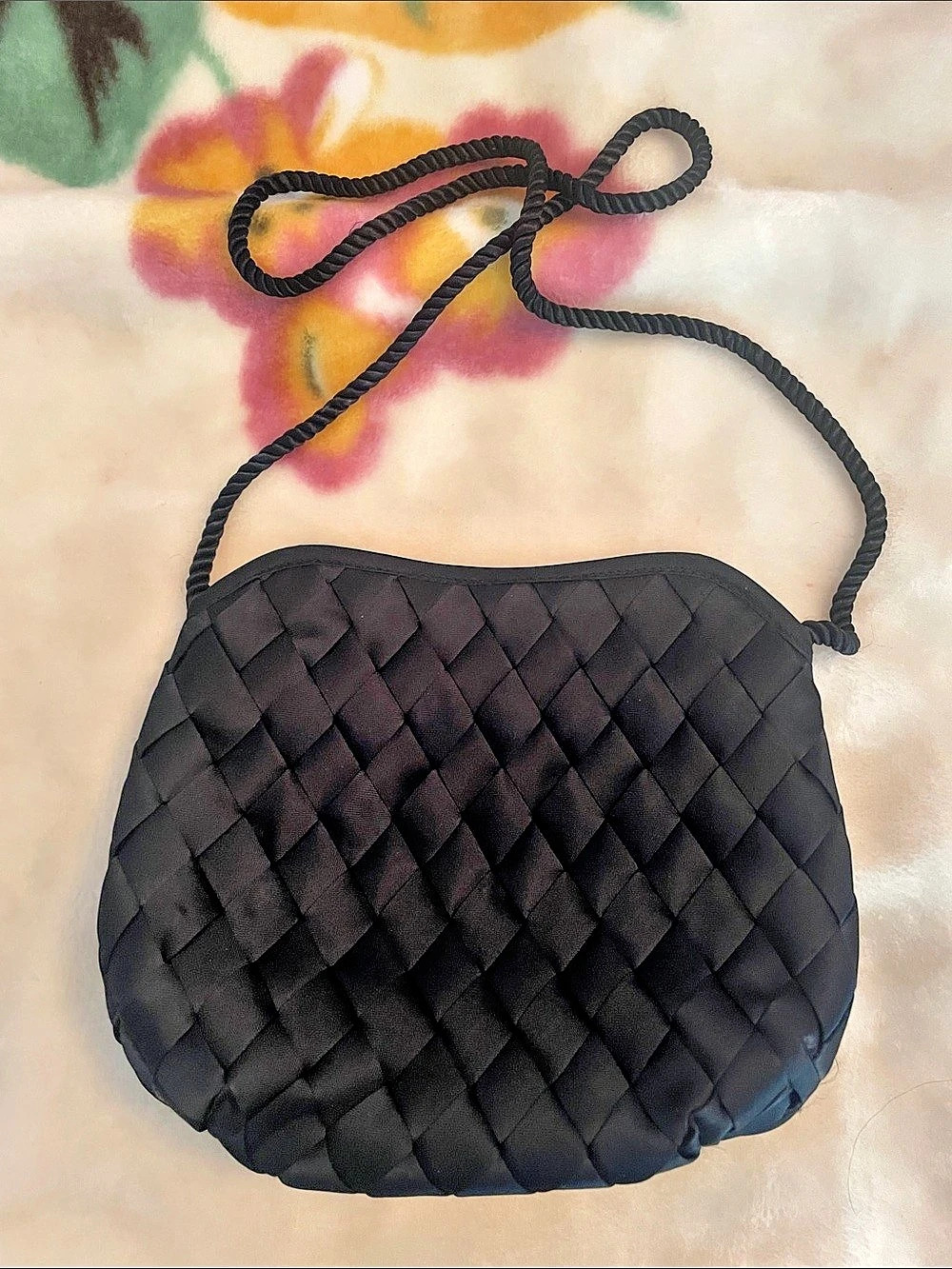 Black Woven Crossbody Bag